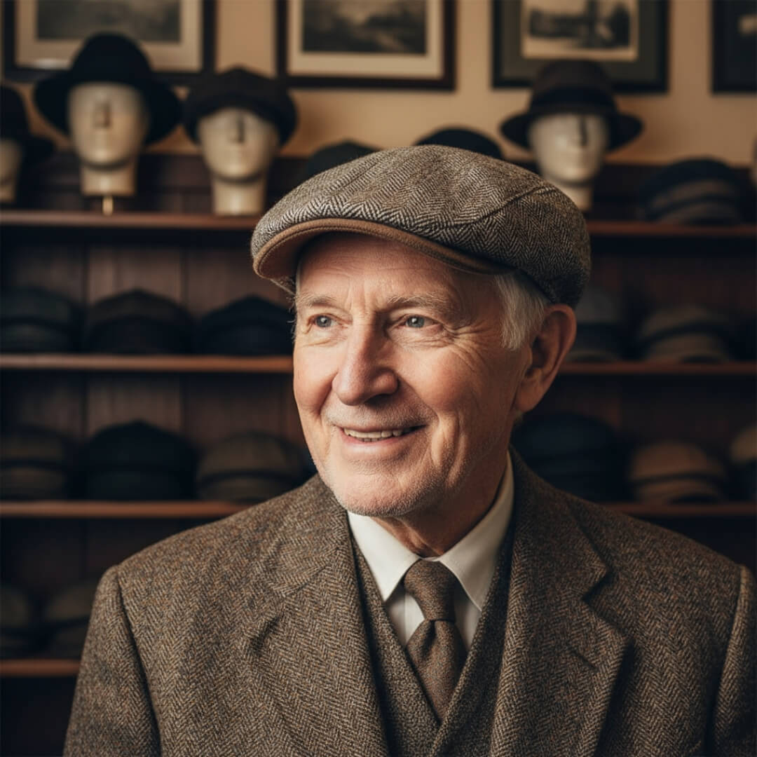 Cotton Herringbone Ivy Cap | ROME